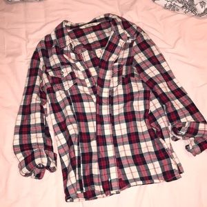 Basic red plaid shirt